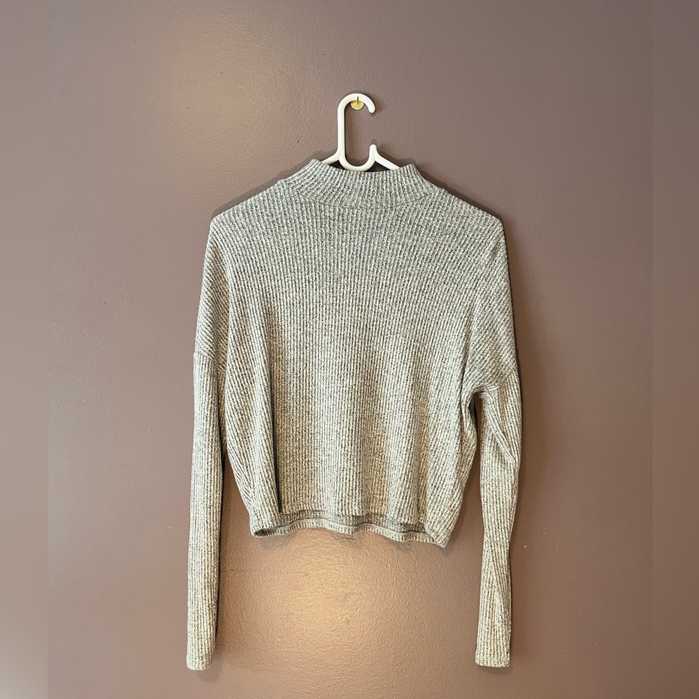 Gray turtleneck sweater